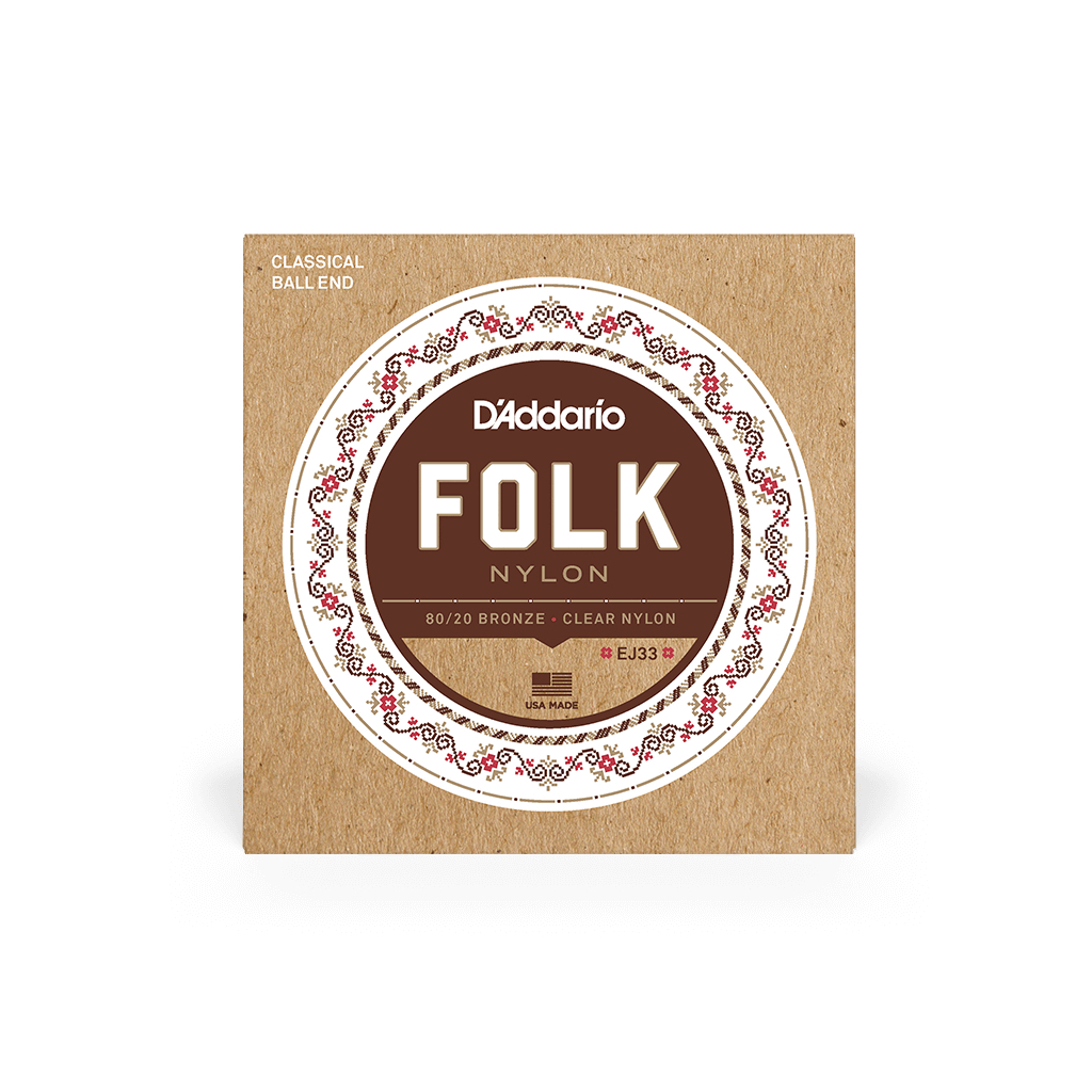 Струни для гітари D'Addario Folk Nylon 80/20 Bronze Ball End Clear Treble (EJ33) - зображення 1