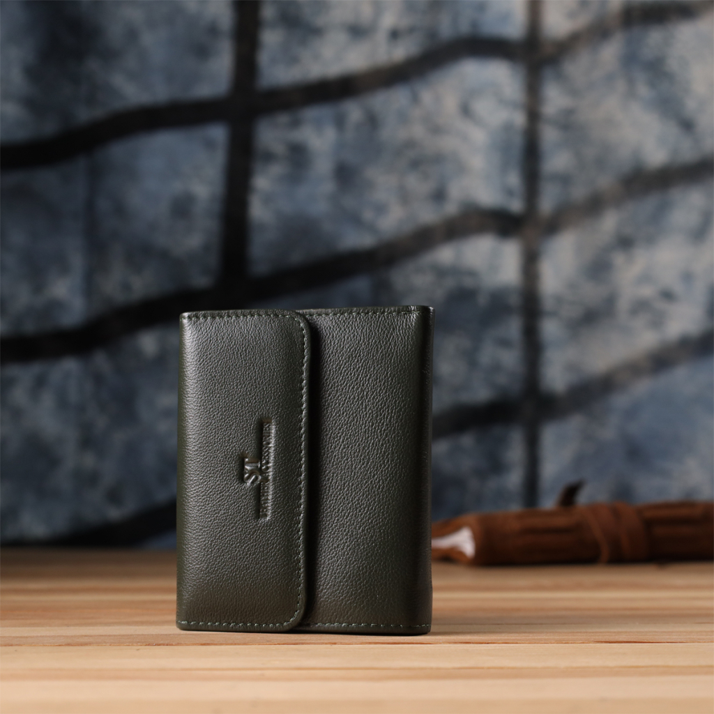 Гаманець ST Leather З натуральної шкіри Зелений (23075) - зображення 9