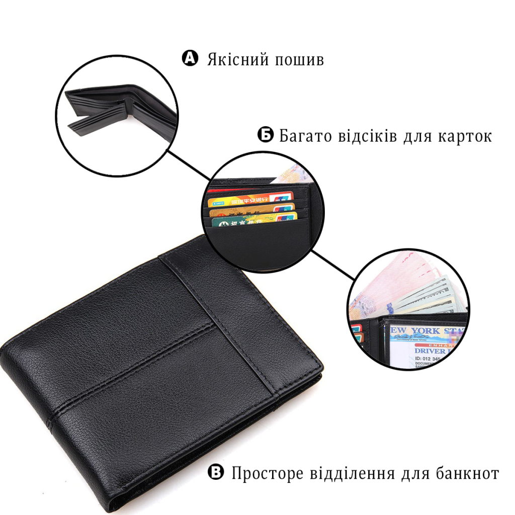 Гаманець Vintage Чорний (14448) - изображение 4