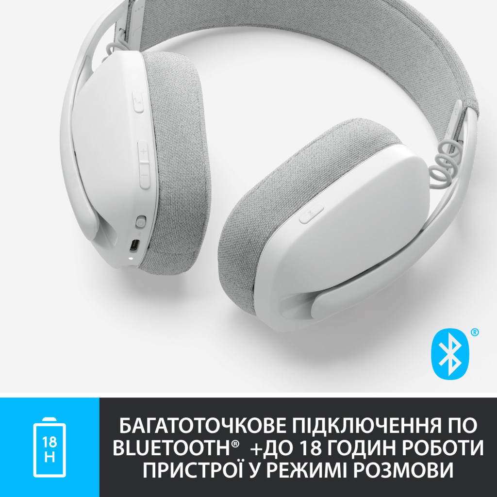 Навушники Logitech Zone Vibe 100 Wireless Off-White (981-001219) - зображення 5