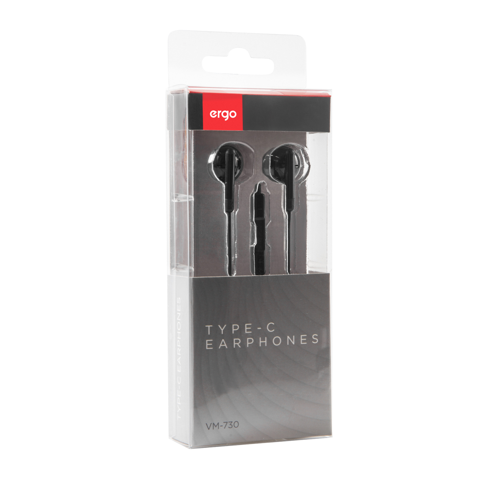 Навушники Ergo VM-730 Type-C Earphones Black (VM-730K) - зображення 3