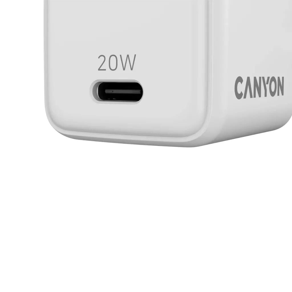 Зарядний пристрій Canyon CU20C GaN 20W 1xPD EU White (CNS-CUW20C) - зображення 4
