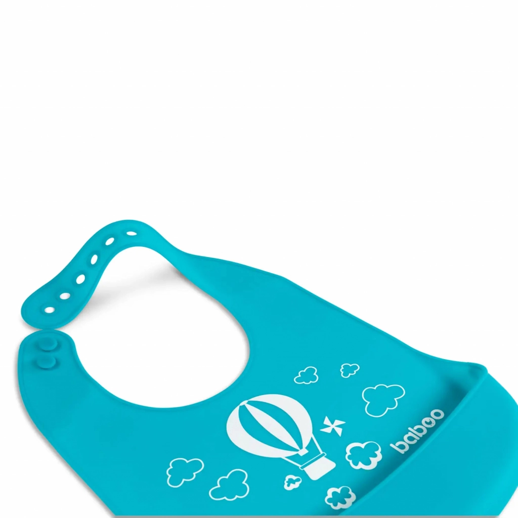 Слинявчик Baboo силіконовий нагрудник 4+ міс синій (11-007) - зображення 4