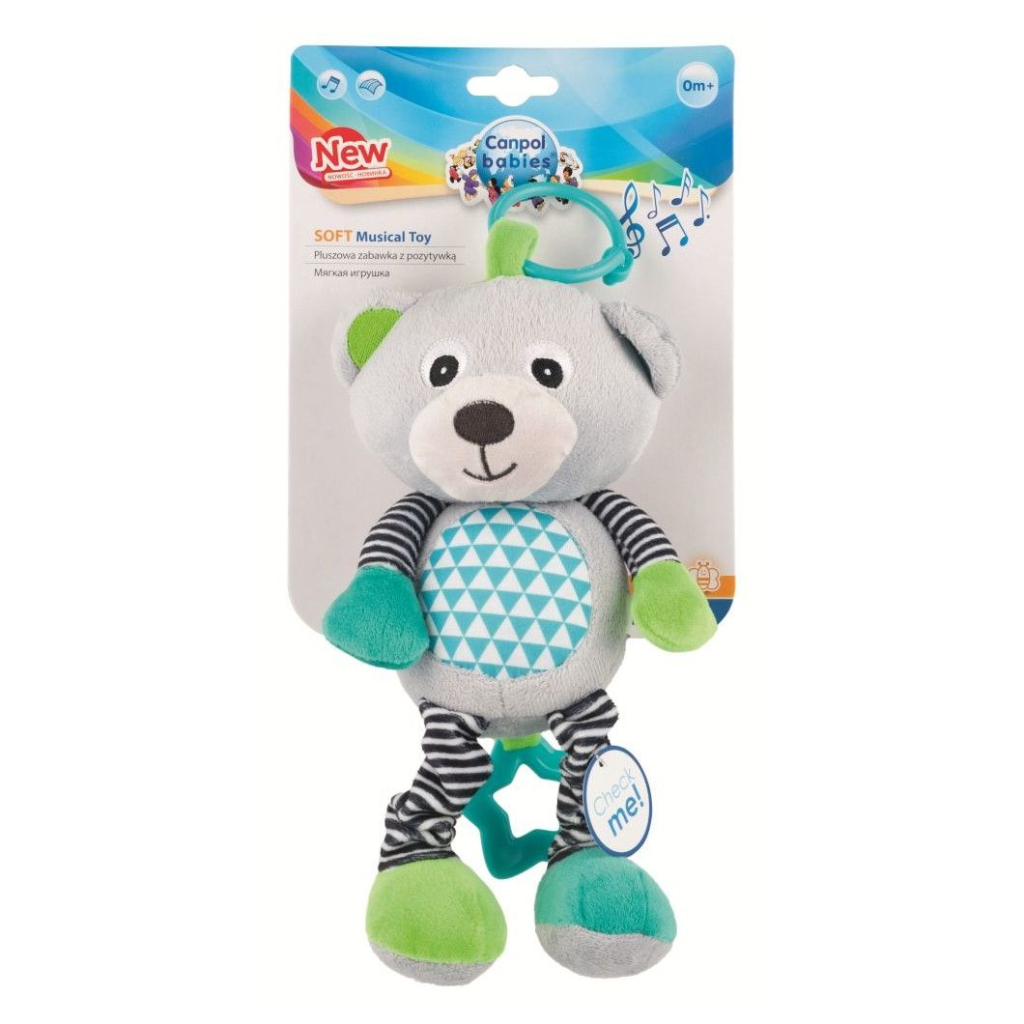 Брязкальце Canpol плюшева музична BEARS сіра (68/053_grey) - зображення 1