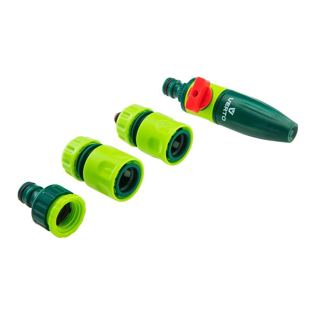 Набір для поливу Verto 1/2", зрошувач прямий, 2 конектори для шланга, конектор для крана 1/2"-3/4" (15G711) - изображение 1