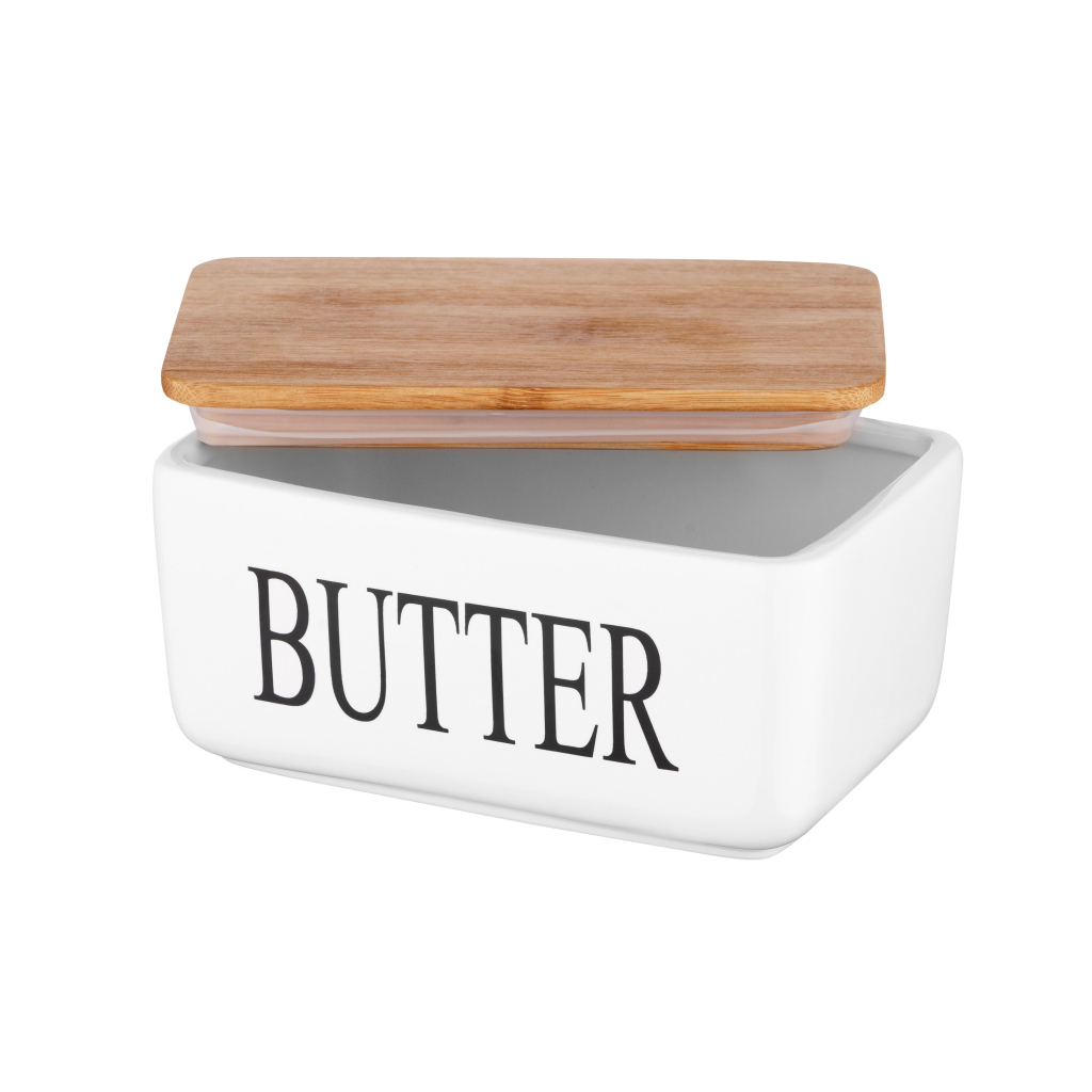 Маслянка кухонна Ardesto Midori 16.5х10х8см, кераміка, бамбук, біла (AR0908W) - изображение 3