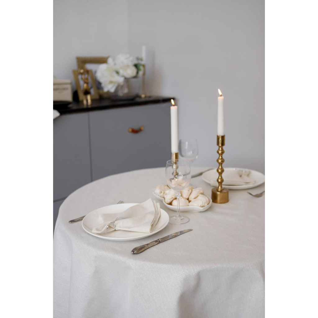 Скатертина Прованс святкова кругла Перлина White Dх136 (037604) - изображение 9