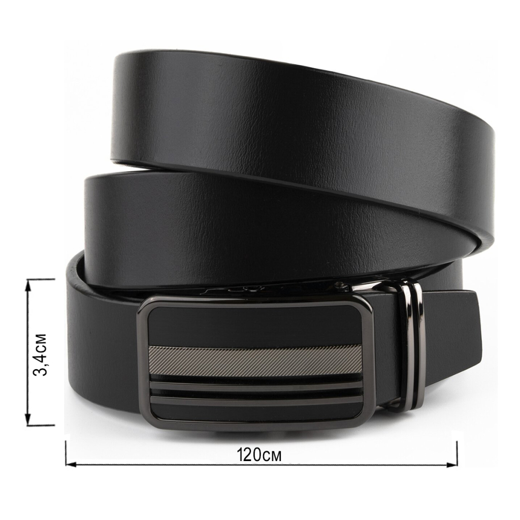 Ремінь Vintage Чоловічий з автоматичною пряжкою смужки Чорний (20292) - зображення 3