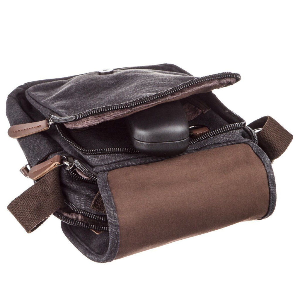 Сумка Vintage Текстильна чоловіча на два відділення Чорна (20199) - зображення 6