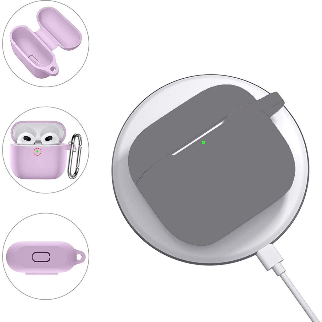 Чохол для навушників BeCover Silicon для Apple AirPods (3nd Gen) Gray (707180) - изображение 4