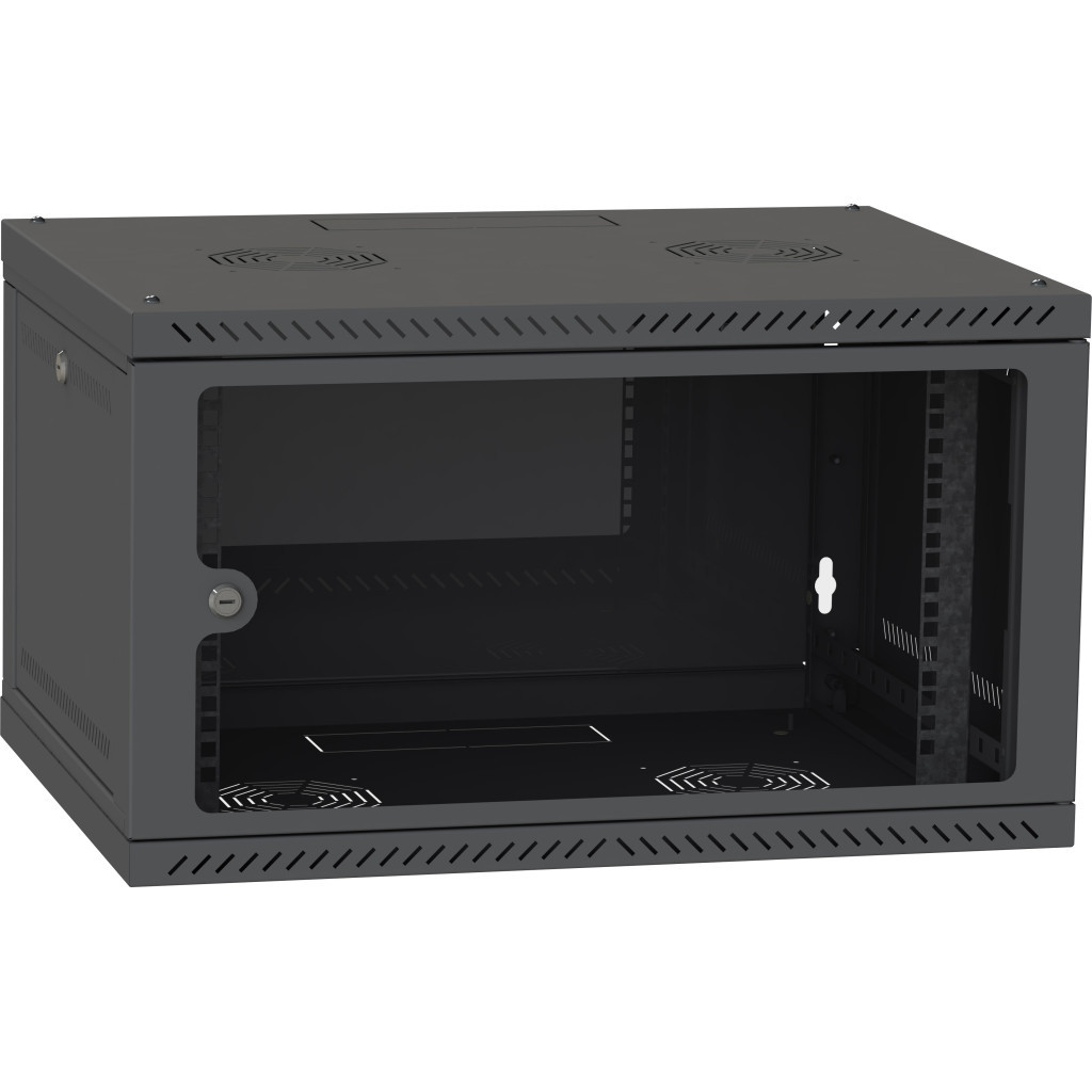 Шафа настінна Ipcom 6U, 600*350, RAL9005 (СН-6U-060х035-ДС-9005) - зображення 1