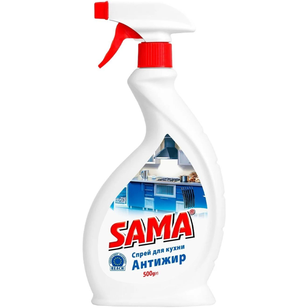 Спрей для чищення кухні Sama Антижир 500 г (4820270630242) - зображення 1