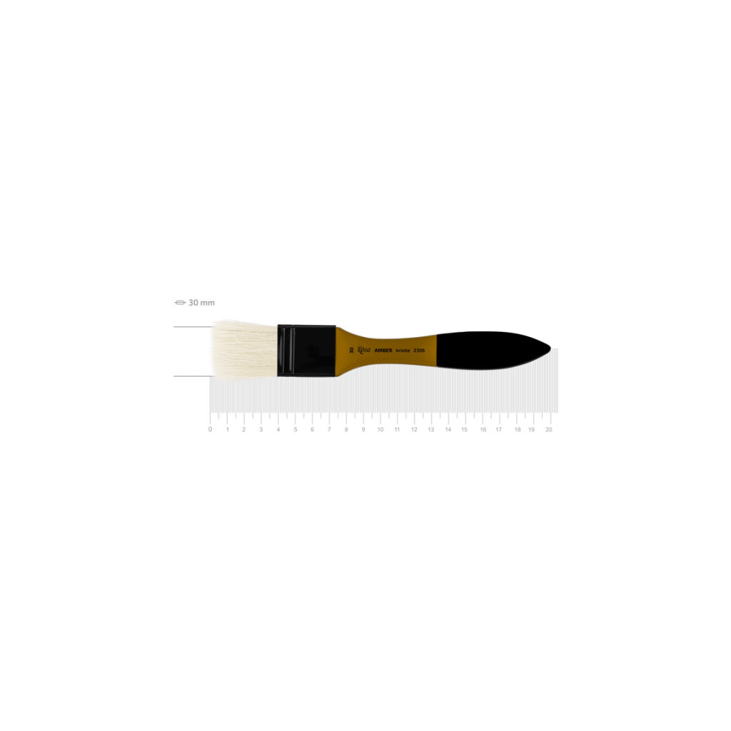 Пензлик для малювання Rosa Щетина флейц, AMBER 2306, №30 (4823098533535) - зображення 1