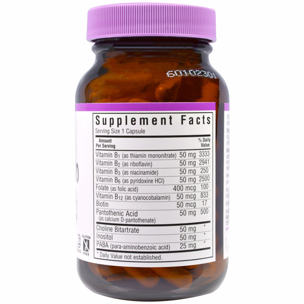 Вітамін Bluebonnet Nutrition В-Комплекс 50, 100 гелевих капсул (BLB-00412) - зображення 2