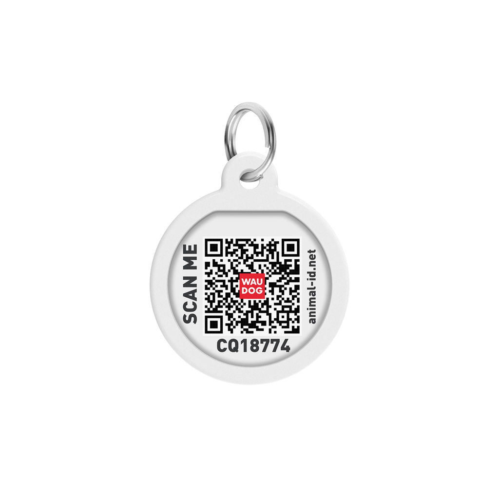 Адресник для тварин WAUDOG Smart ID з QR паспортом "Банани на рожевому", коло 25 мм (225-4055) - зображення 3