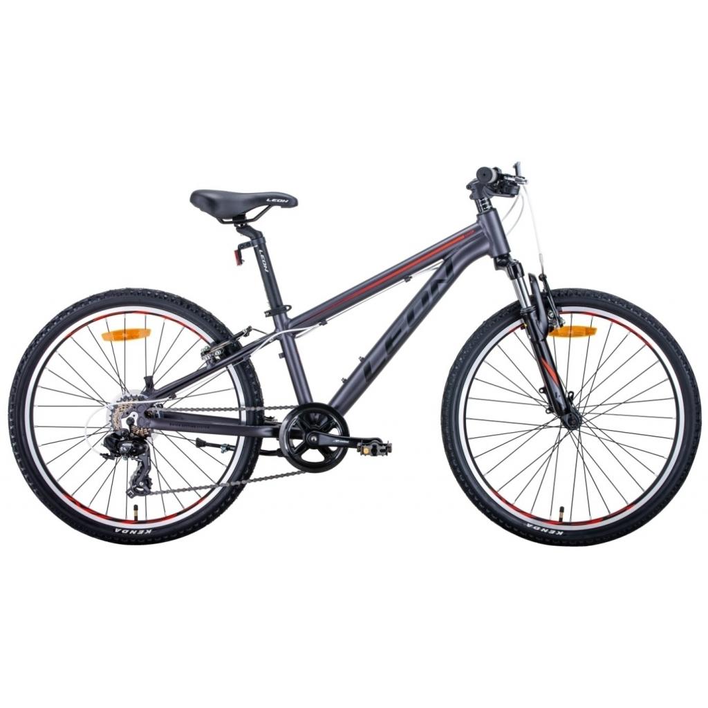 Велосипед Leon 24" JUNIOR AM Vbr рама-12,5" Al 2020 антрацитовий з червоним (OPS-LN-24-046) - зображення 1
