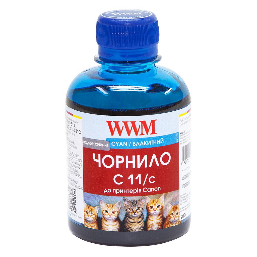 Чорнило WWM CANON CL441/511/513/CLI521/426 Cyan (C11/C) - зображення 1