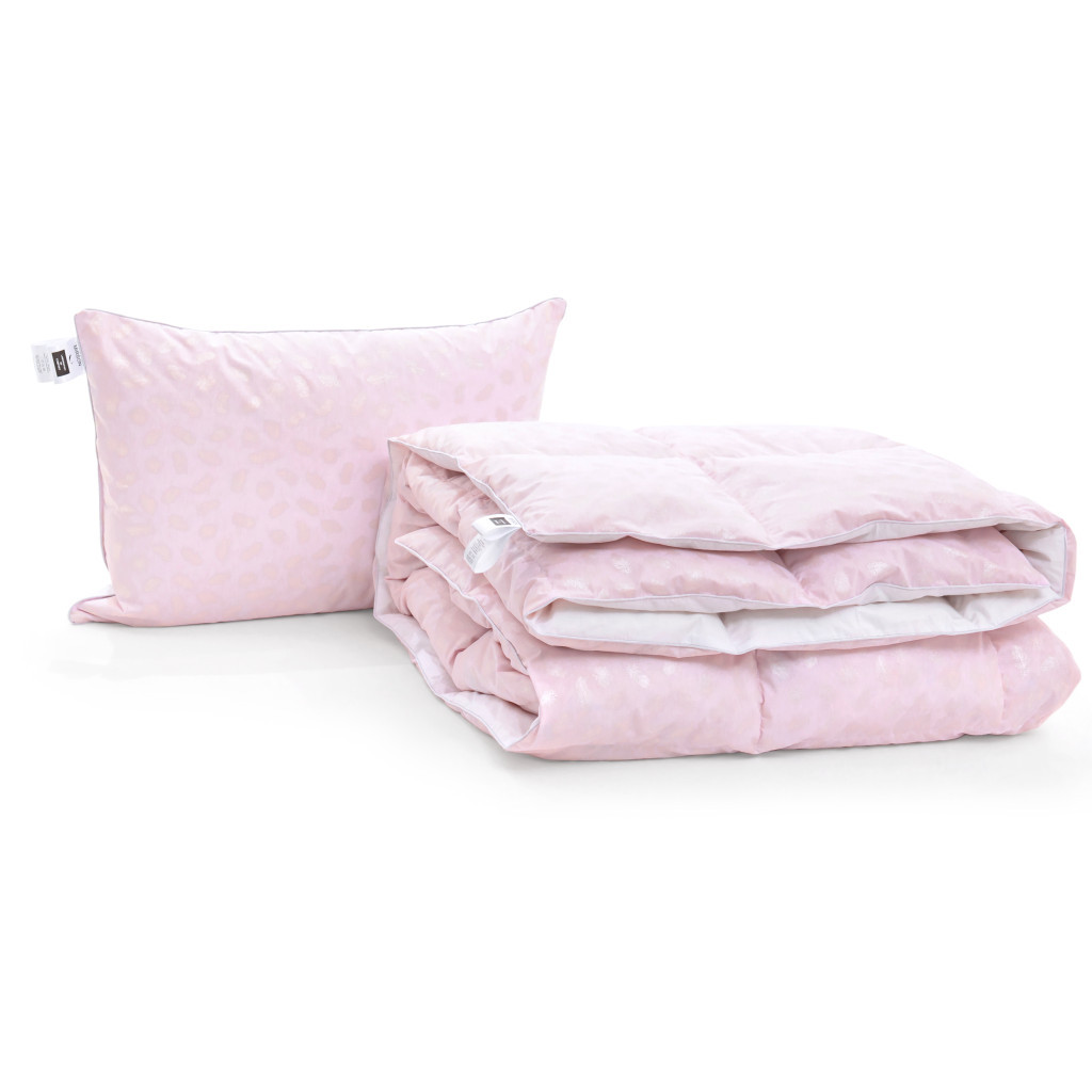 Ковдра MirSon Набір пуховий №2112 Bio-Pink Зима 90% пух 220х240 + подушка 50х70 м'яка (2200003023343) - зображення 4