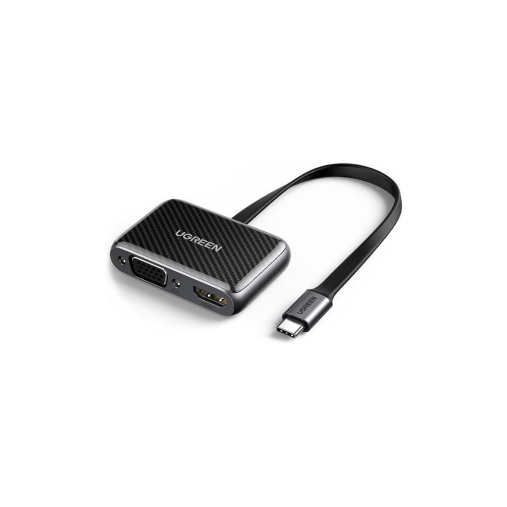 Перехідник USB2.0 to HDMI+VGA (HDMI 1.4b 3D/4K*2K30Hz+VGA 1080P60Hz CM303) black Ugreen (70549) - зображення 1
