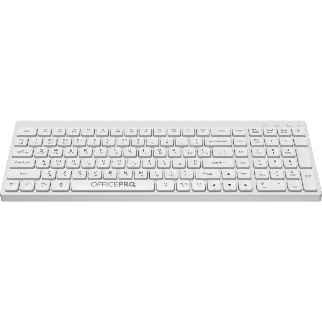 Клавіатура OfficePro SK985W Wireless/Bluetooth White (SK985W) - зображення 2