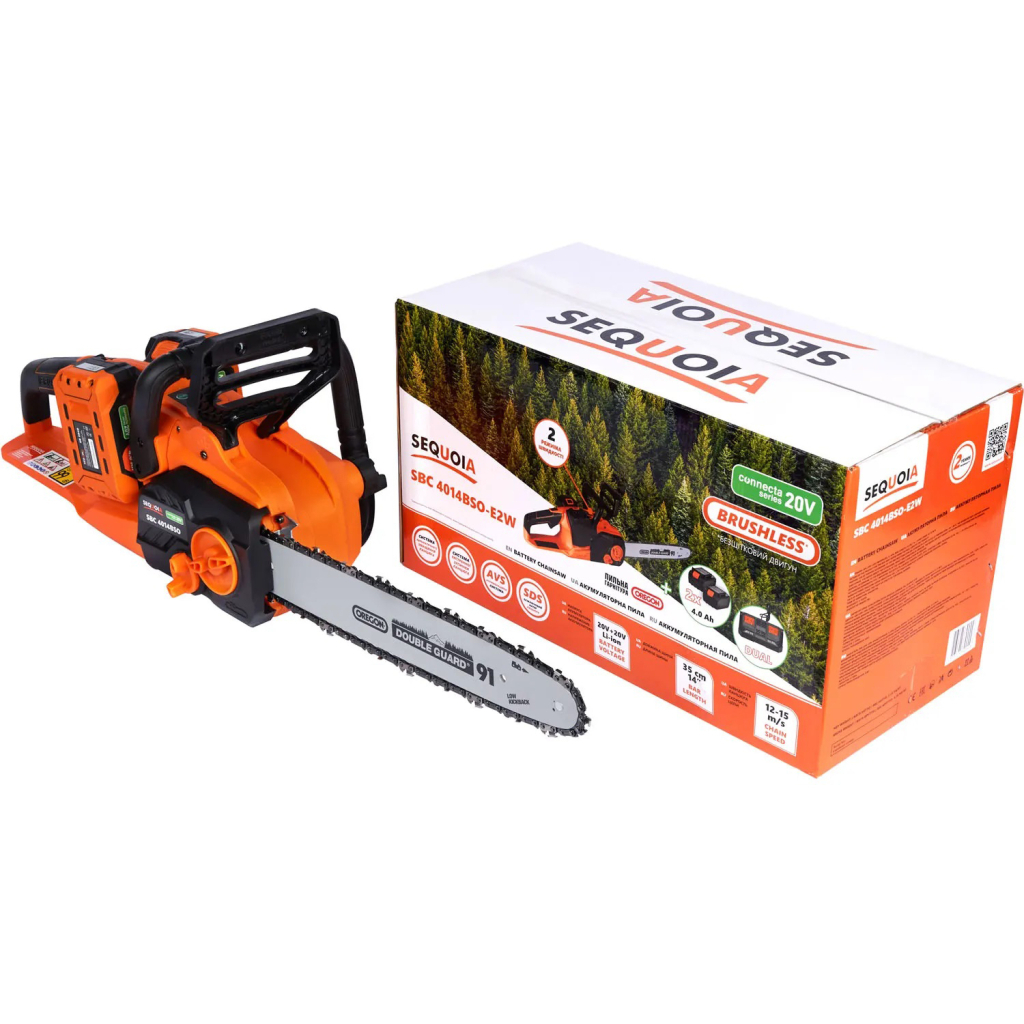 Ланцюгова пила SEQUOIA 40 В (20В+20В), шина Oregon 35 см, АКБ+ЗУ, 3,68 кг (SBC4014BSO-E2W) - зображення 12