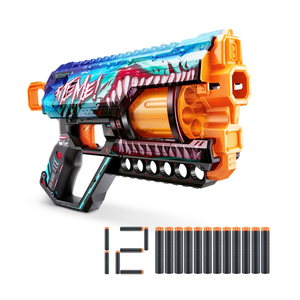 Іграшкова зброя Zuru X-Shot Швидкострільний бластер Skins Griefer Shark Thrasher (12 патронів) (36561В) - зображення 1