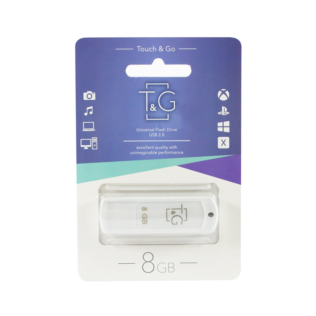 USB флеш накопичувач T&G 8GB 011 Classic Series White USB 2.0 (TG011-8GBWH) - зображення 1