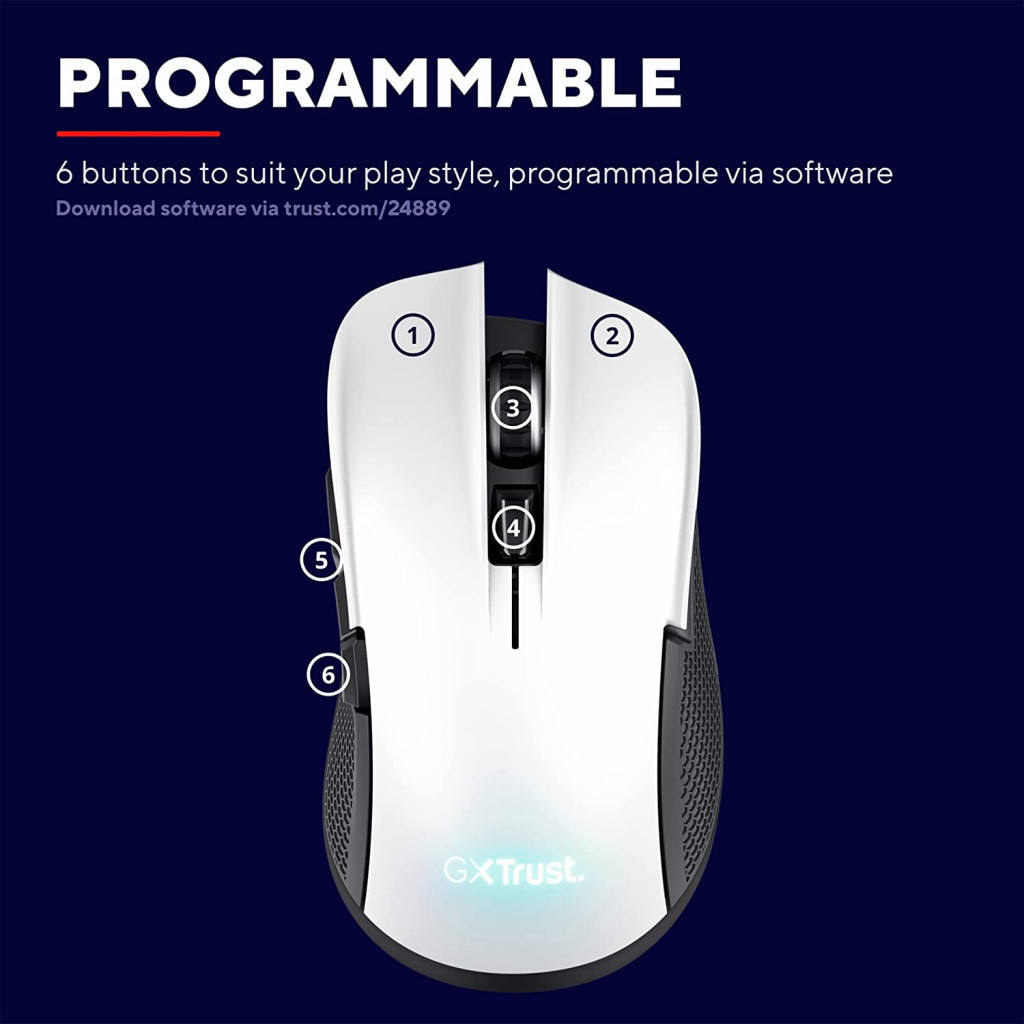 Мишка Trust GXT923 YBAR Wireless White (24889) - зображення 10