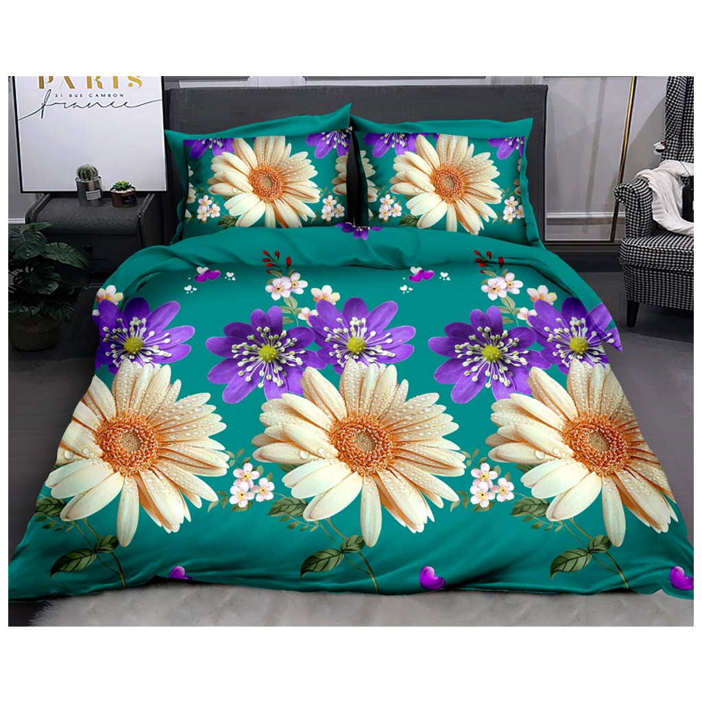 Постільна білизна MirSon Бязь Premium 17-0430 Green field Євро (2200002949255) - зображення 1