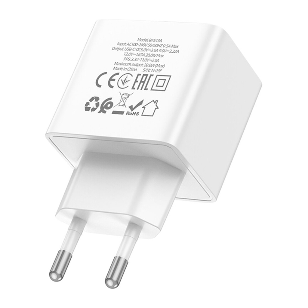 Зарядний пристрій BOROFONE BAS13A Erudite USB-C PD20W White (6941991104862) - зображення 3