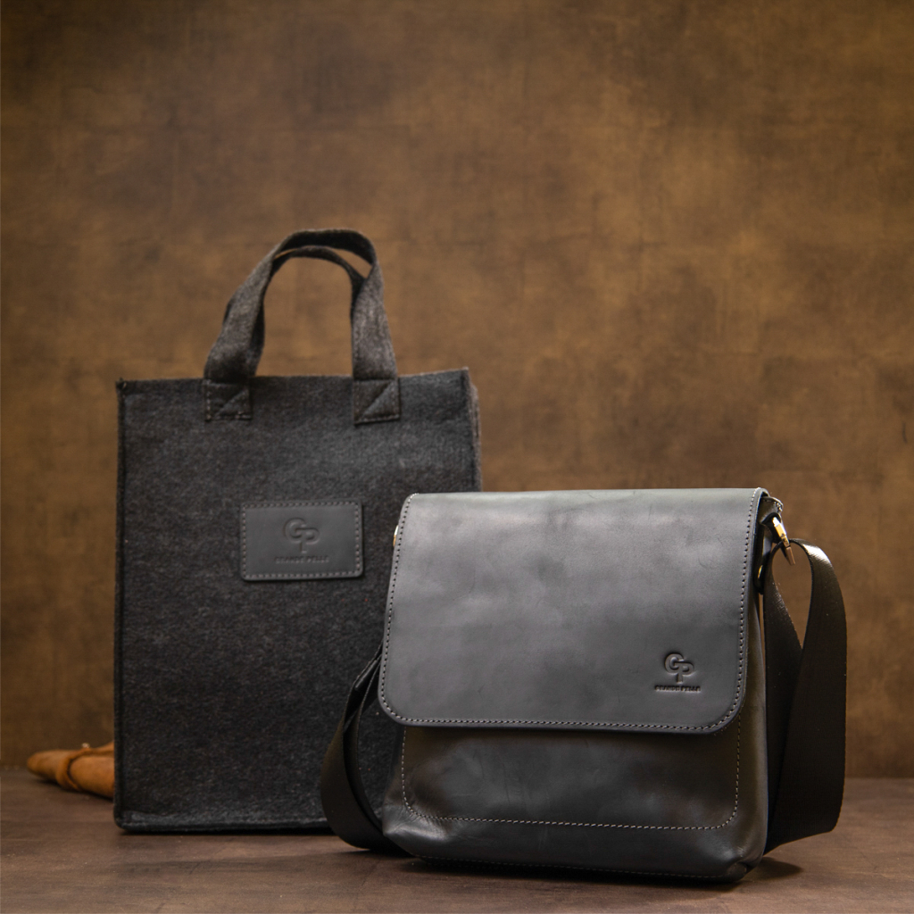 Сумка Grande Pelle Шкіряна чоловіча Чорна (11431) - зображення 11