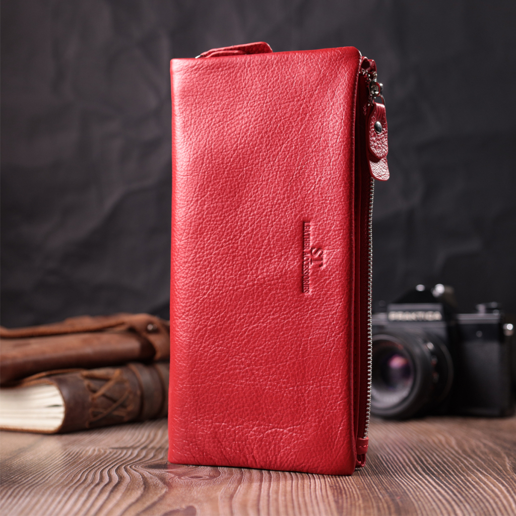 Гаманець ST Leather З натуральної шкіри Червоний (22526) - зображення 8