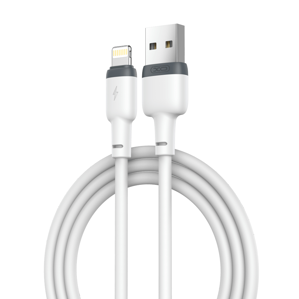 Дата кабель USB 2.0 AM to Lightning 1.0m 2.1A silicone white XO (NB208-L-1-WH) - зображення 1