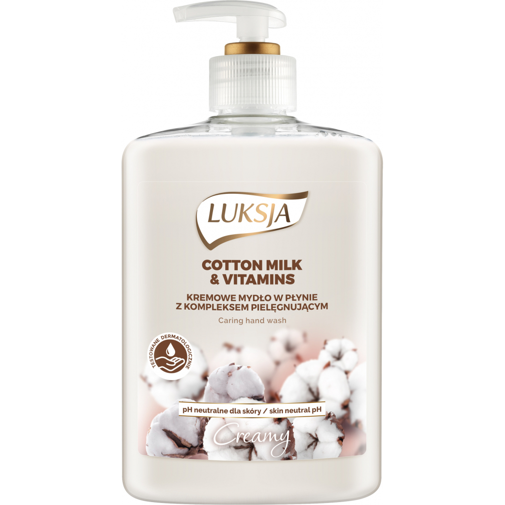 Рідке мило Luksja Creamy Cotton Milk & Provitamin B5 500 мл (5900998007164) - зображення 1
