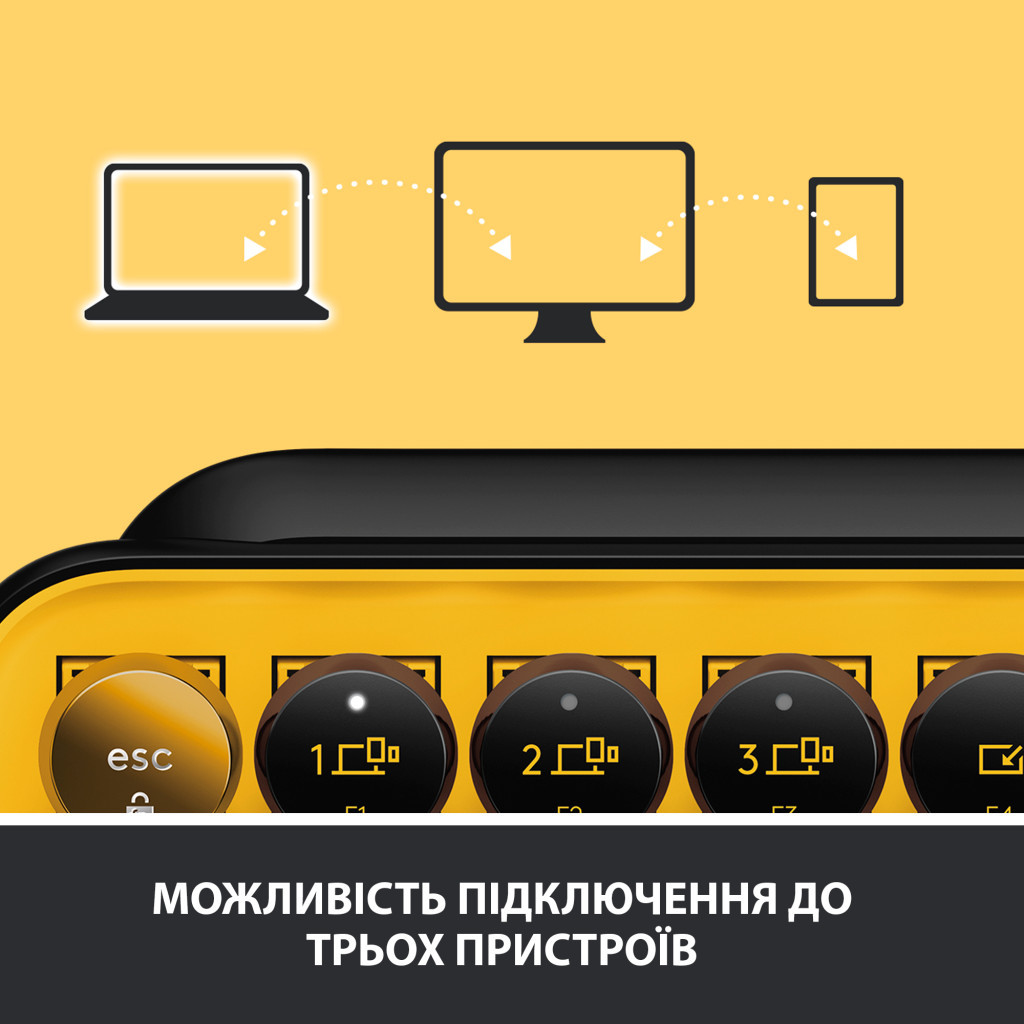 Клавіатура Logitech POP Keys Wireless Mechanical Keyboard Blast Yellow (920-010716) - зображення 7