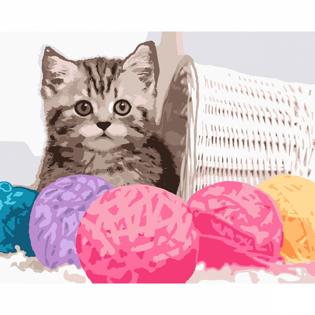 Картина по номерам Santi Пухнасте кошеня 40*50 см (953905) - зображення 1