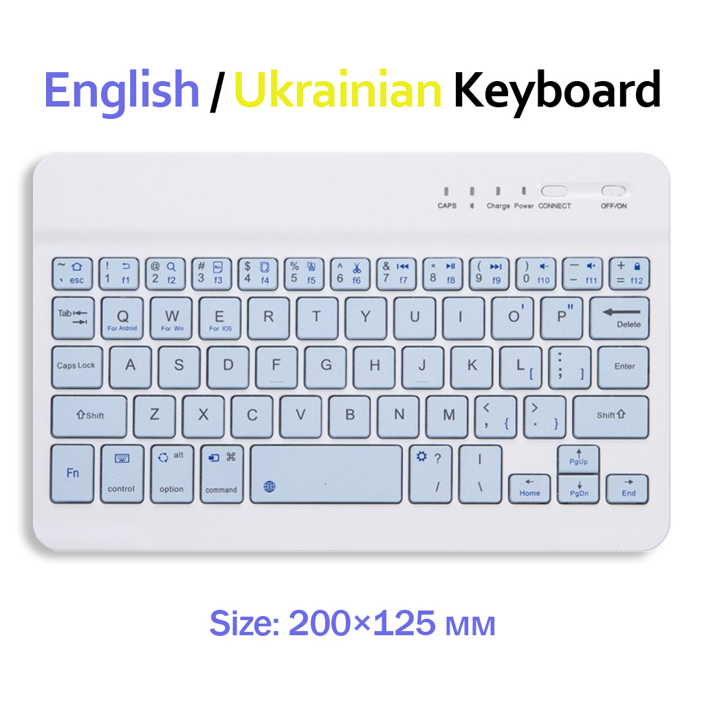 Клавіатура BeCover Bluetooth UA Light Blue (713410) - зображення 1