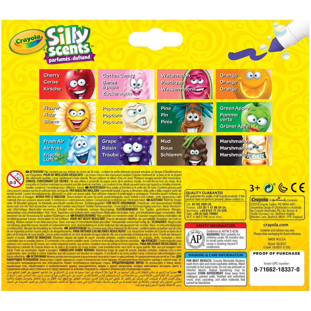 Фломастери Crayola Набір Silly Scents Washable Широка лінія з ароматом 12 шт (256352.012) - зображення 5