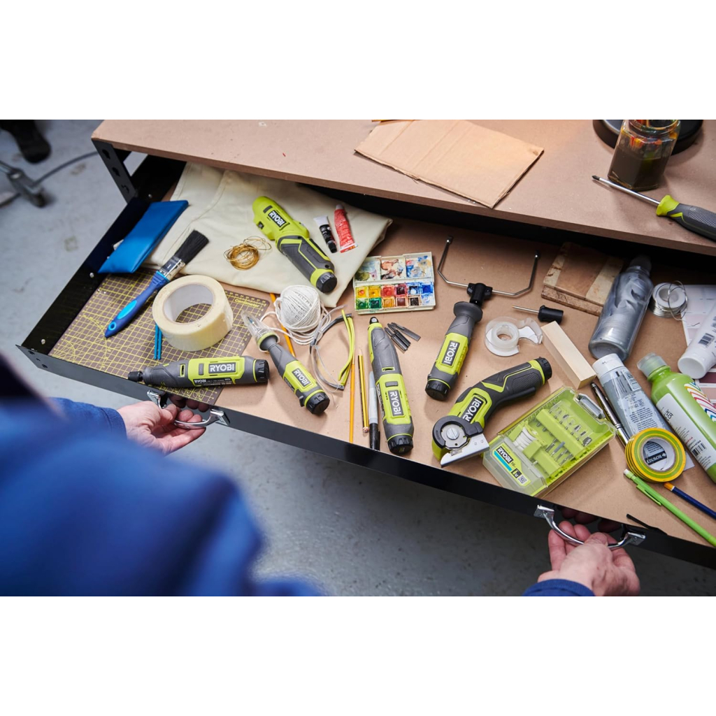 Викрутка акумуляторна Ryobi RSD4-120TA2, USB Lithium, 4V, 1х2Ah, 5Нм, 200об/хв, 2 насадки ,10 біт, кейс (5133006211) - изображение 7