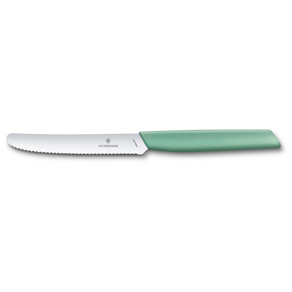 Кухонний ніж Victorinox Swiss Modern Tomato Sausage 11см Mint (6.9006.11W41) - зображення 1