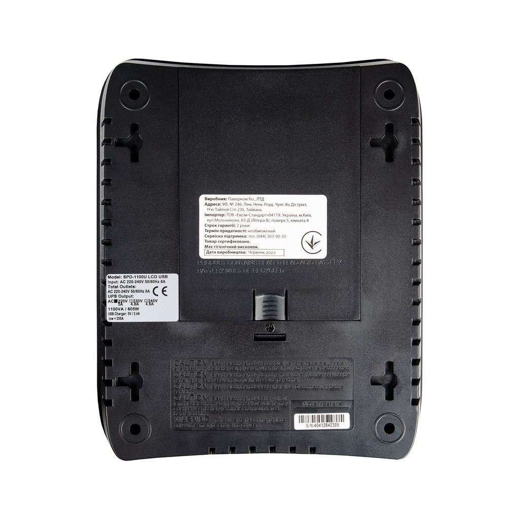 Пристрій безперебійного живлення Powercom SPD-1100U LCD, 605W (SPD-1100U.LCD) - зображення 5