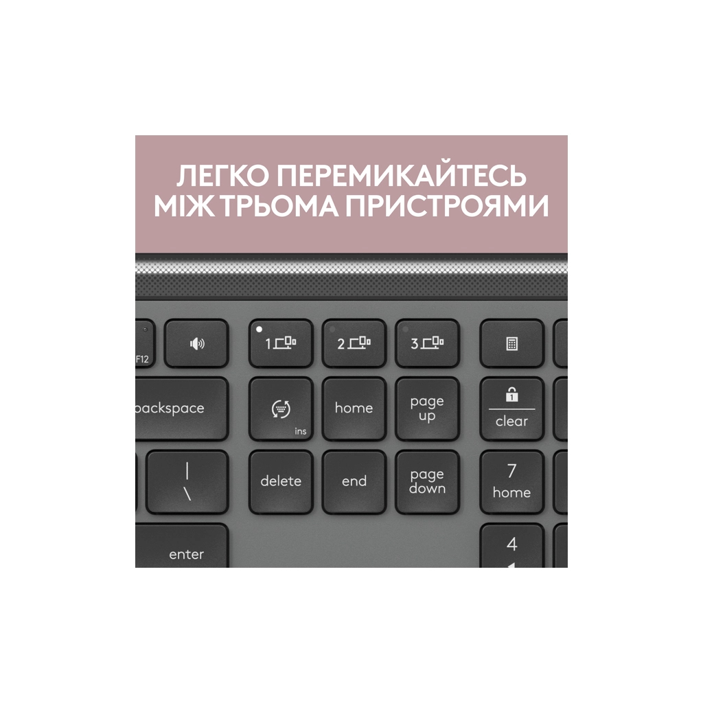 Клавіатура Logitech K950 Bluetooth/Wireless UA Graphite (920-012465) - зображення 3
