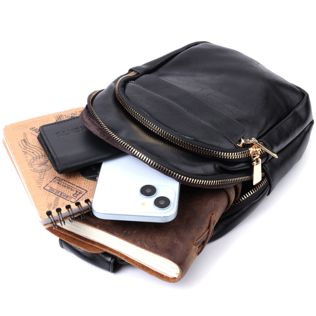 Сумка Vintage З гладкої екошкіри Чорна (22770) - зображення 9