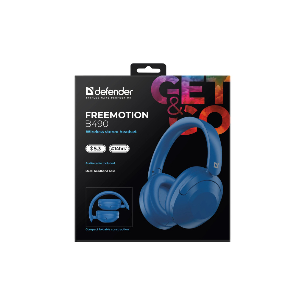 Навушники Defender FreeMotion B490 Bluetooth Blue (63491) - зображення 7