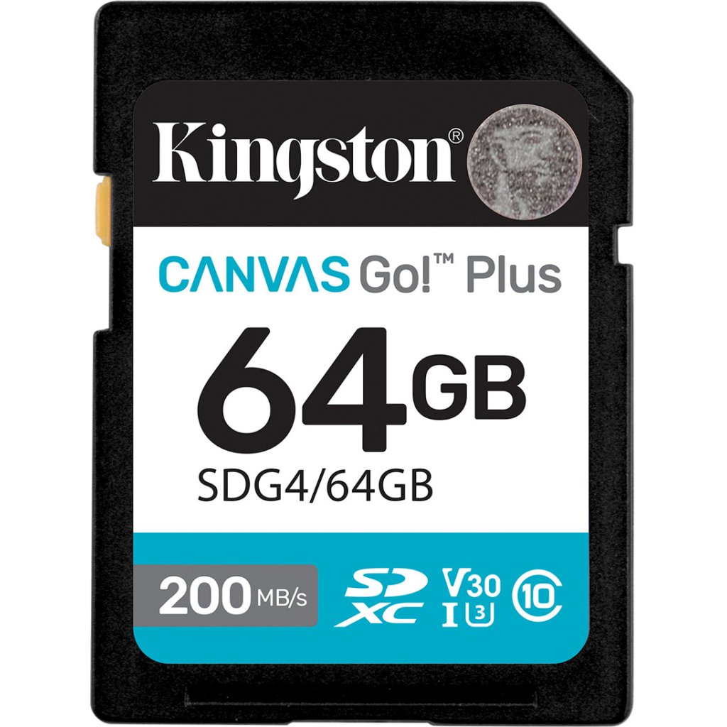 Карта пам'яті Kingston 64GB SDXC сlass 10 UHS-I U3 V30 Canvas Go Plus G4 (SDG4/64GB) - зображення 1
