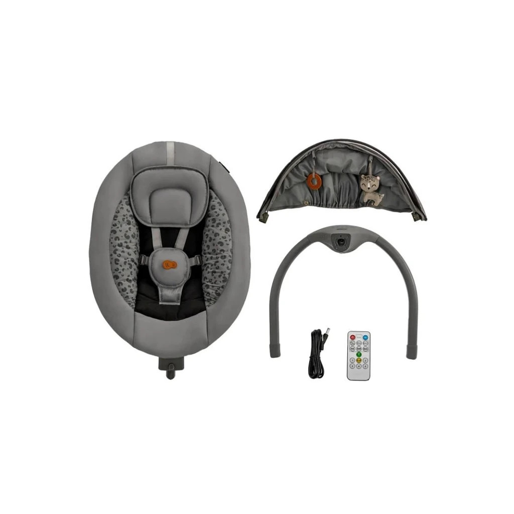 Крісло-гойдалка Kinderkraft Lumi 2 Dark Grey (5902533925025) - зображення 6