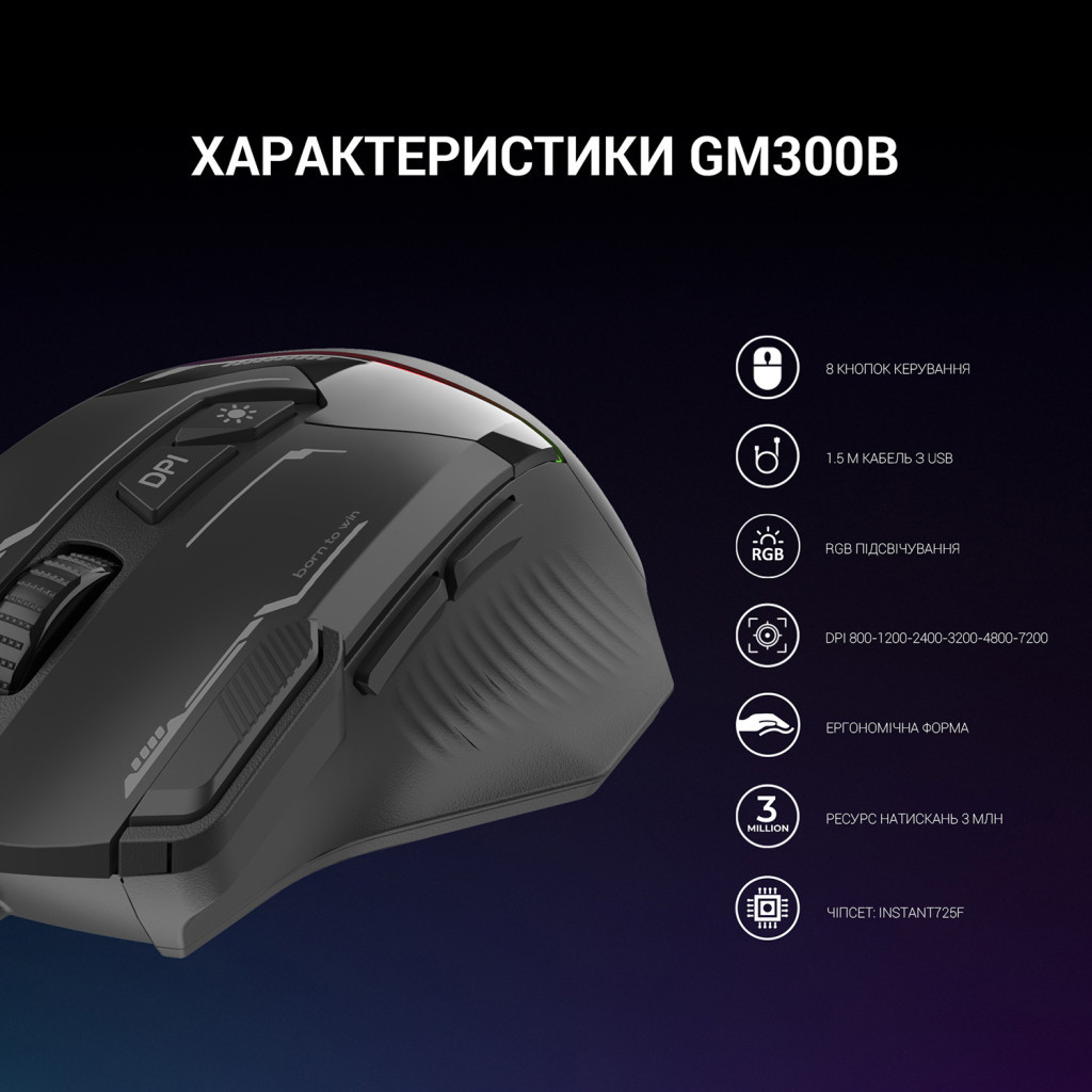 Мишка GamePro GM300B USB Black (GM300B) - зображення 6