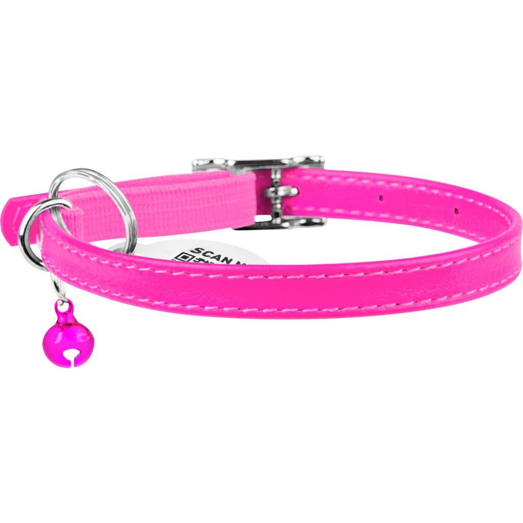 Нашийник для тварин WAUDOG Glamour з QR паспортом Д 22-30 см рожевий (32487) - зображення 2