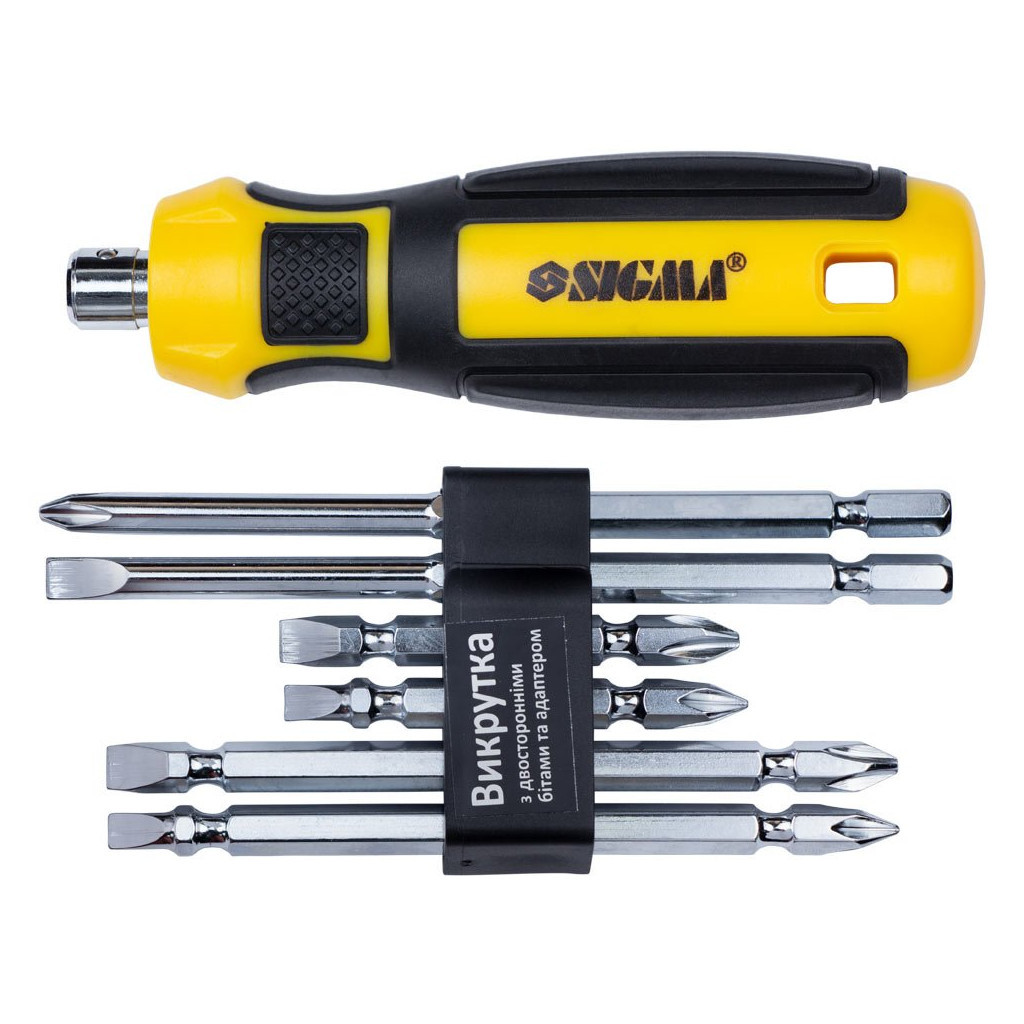 Викрутка Sigma з двосторонніми бітами 6в1 + адаптер CrV Mega (4009711) - зображення 1