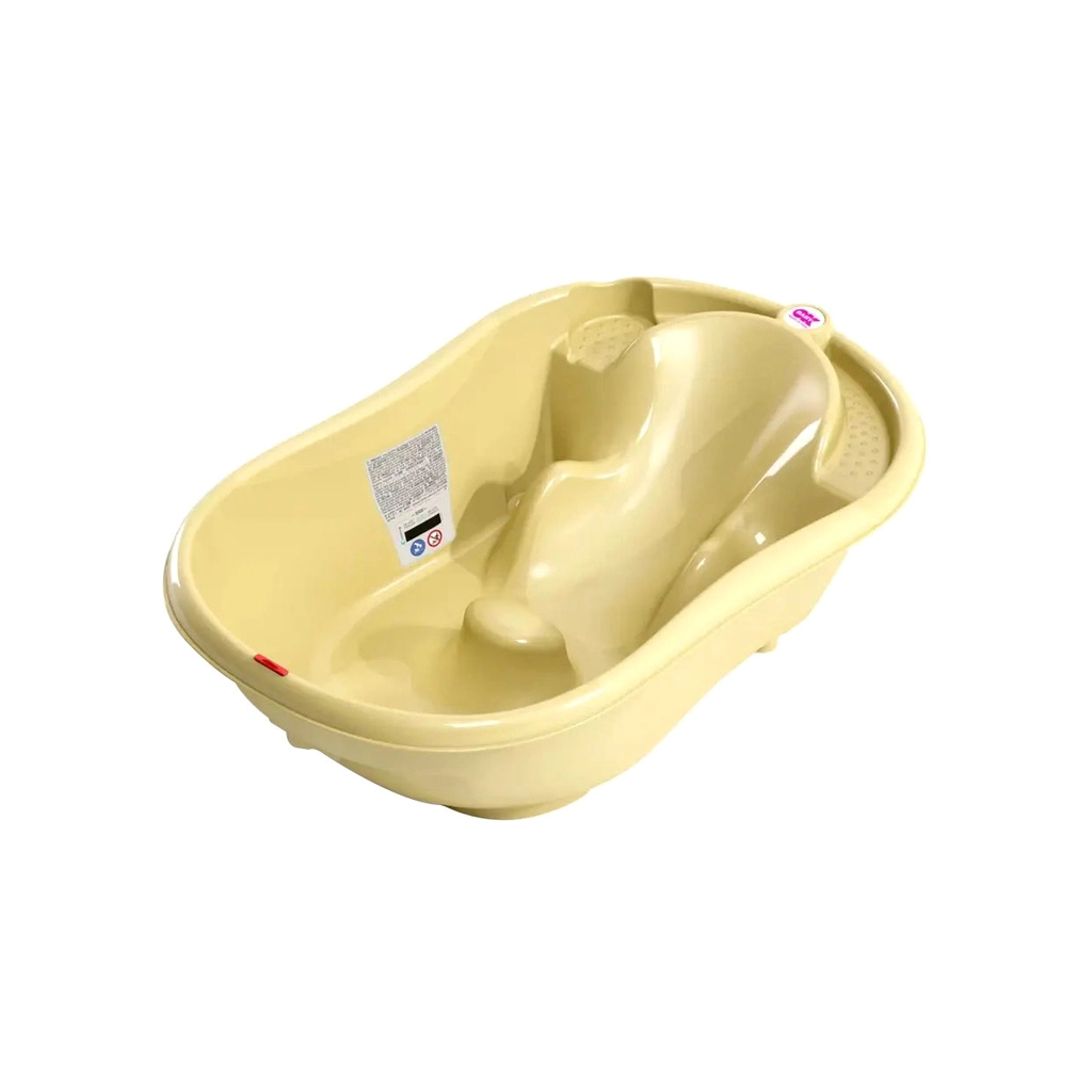 Ванночка Ok Baby Onda з анатомічною гіркою і термодатчиком, жовтий (38231300) - зображення 1